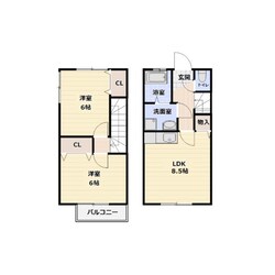 羽犬塚駅 徒歩89分 1-2階の物件間取画像